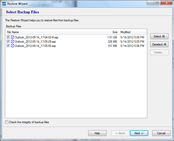 Select Backup Files