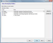 Select Destination Folders